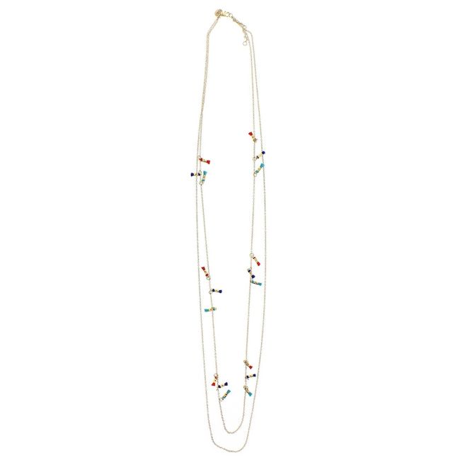 LONG FINE NECKLACE WITH FRINGE CHAIN
