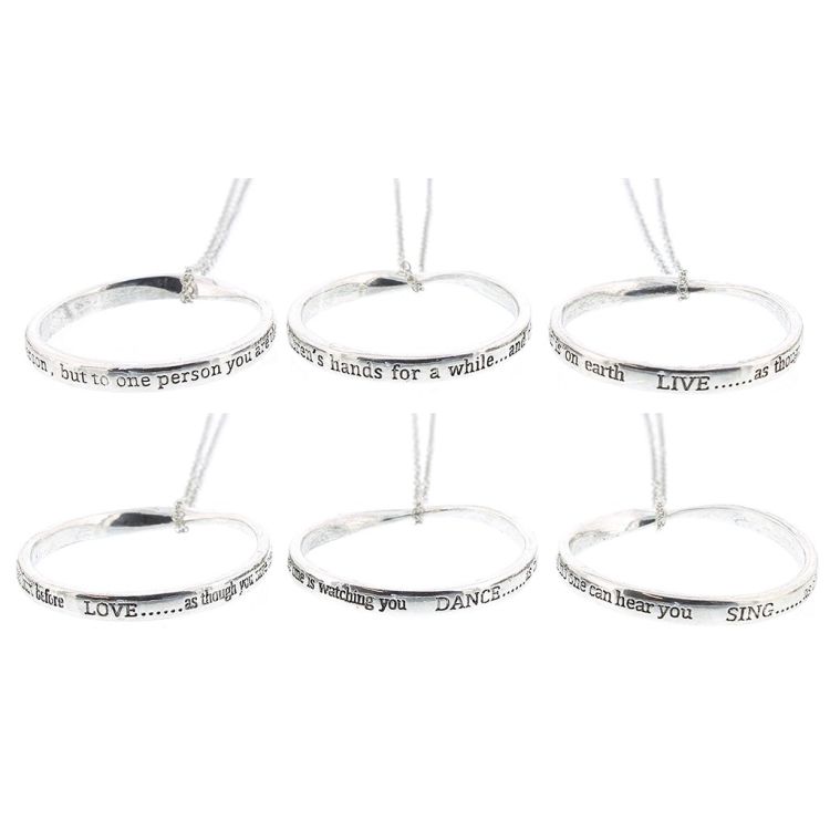 MESSAGE METAL RING SHORT NECKLACE 2