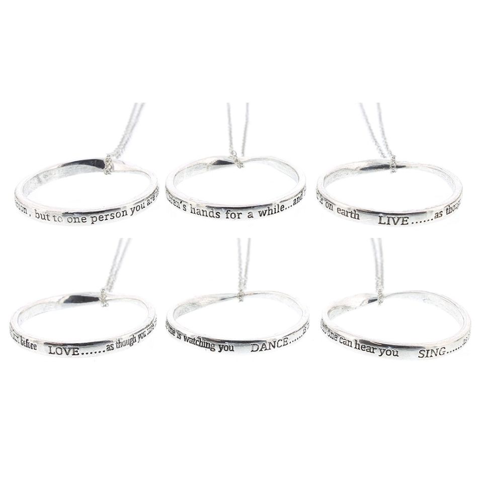 MESSAGE METAL RING SHORT NECKLACE