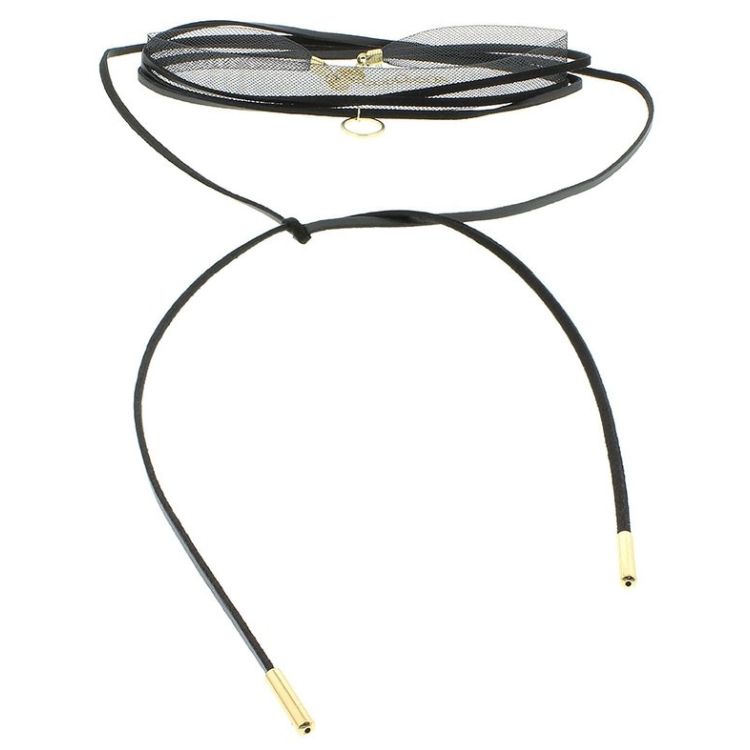 MULTI ROUND NETWORK CIRCLE METAL PENDANT CHOKER 2