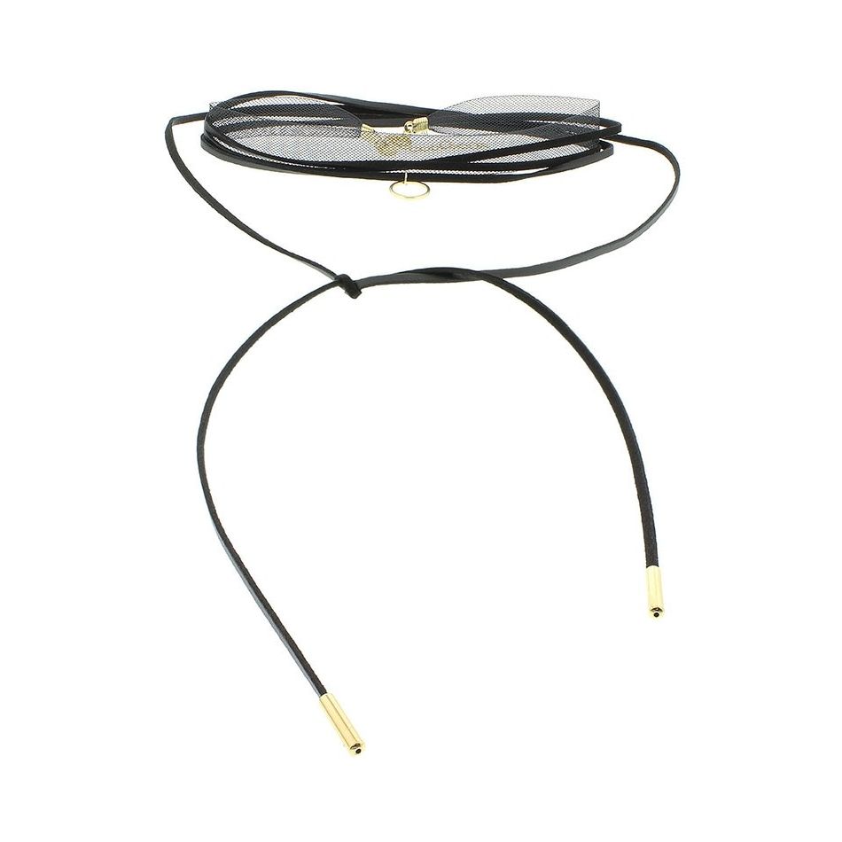 MULTI ROUND NETWORK CIRCLE METAL PENDANT CHOKER