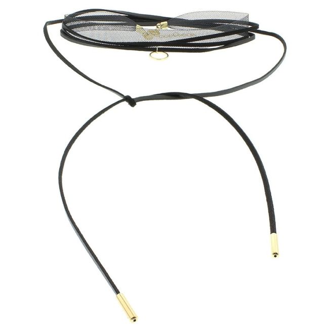 MULTI ROUND NETWORK CIRCLE METAL PENDANT CHOKER