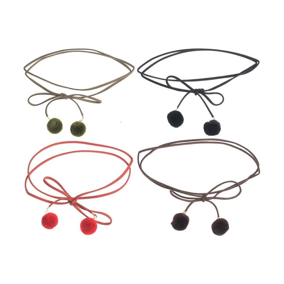 CHOKER POMPONES COLGANTES