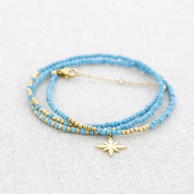 THREE ROUND STONE BRACELET WITH SHOOTING STAR PENDANT