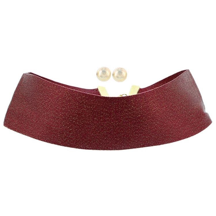 BRIGHT CHOKER + EARRINGS RIBBON SET 4CM