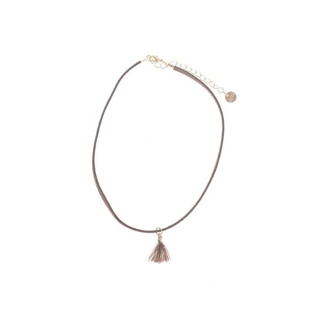 SUEDE PENDANT SHORT NECKLACE
