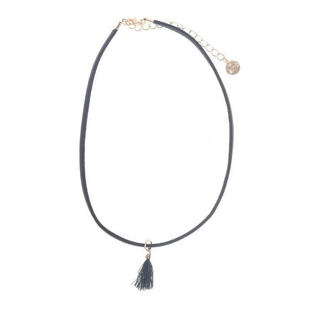 SUEDE PENDANT SHORT NECKLACE