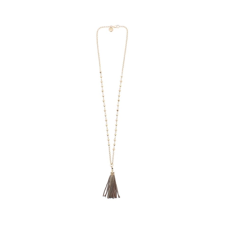 LONG FRINGE PENDANT NECKLACE