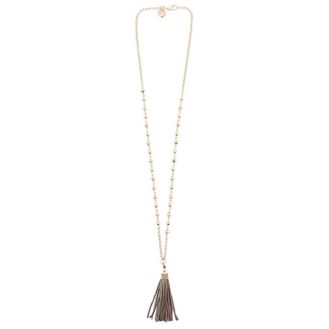 LONG FRINGE PENDANT NECKLACE