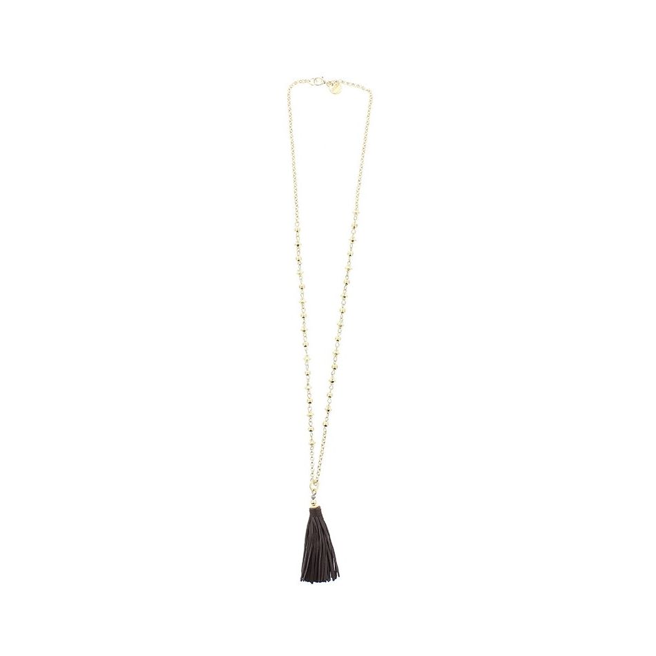 LONG FRINGE PENDANT NECKLACE