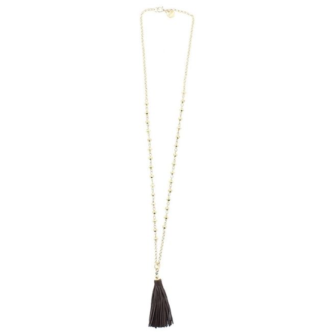 COLLAR LARGO COLGANTE FLECO