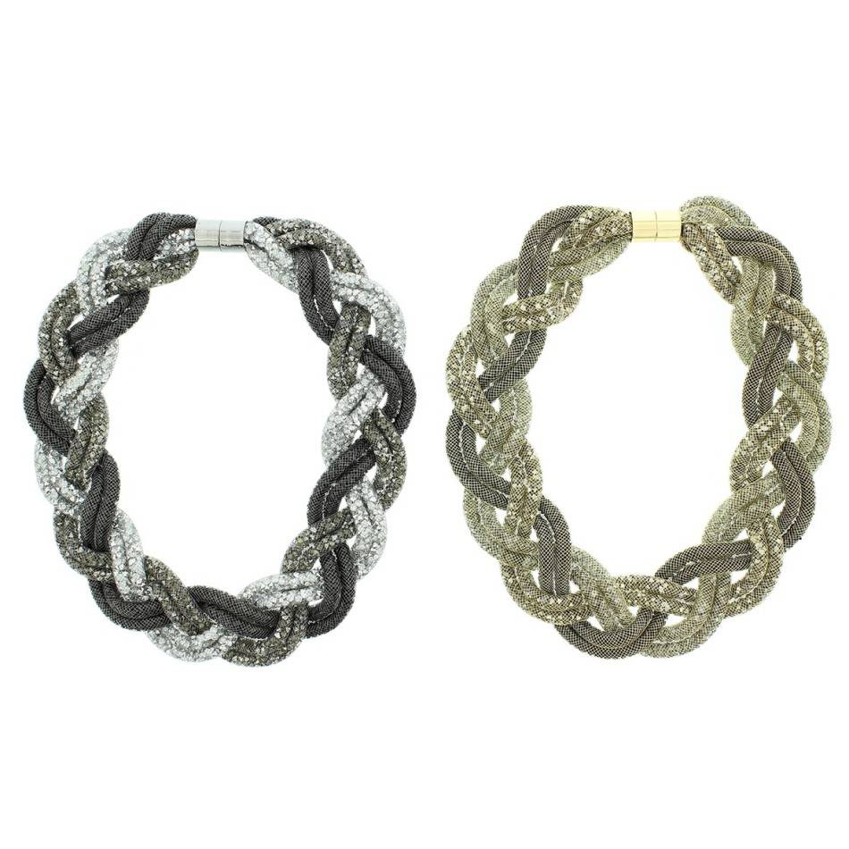 BRAIDED TUBES SHORT NECKLACE