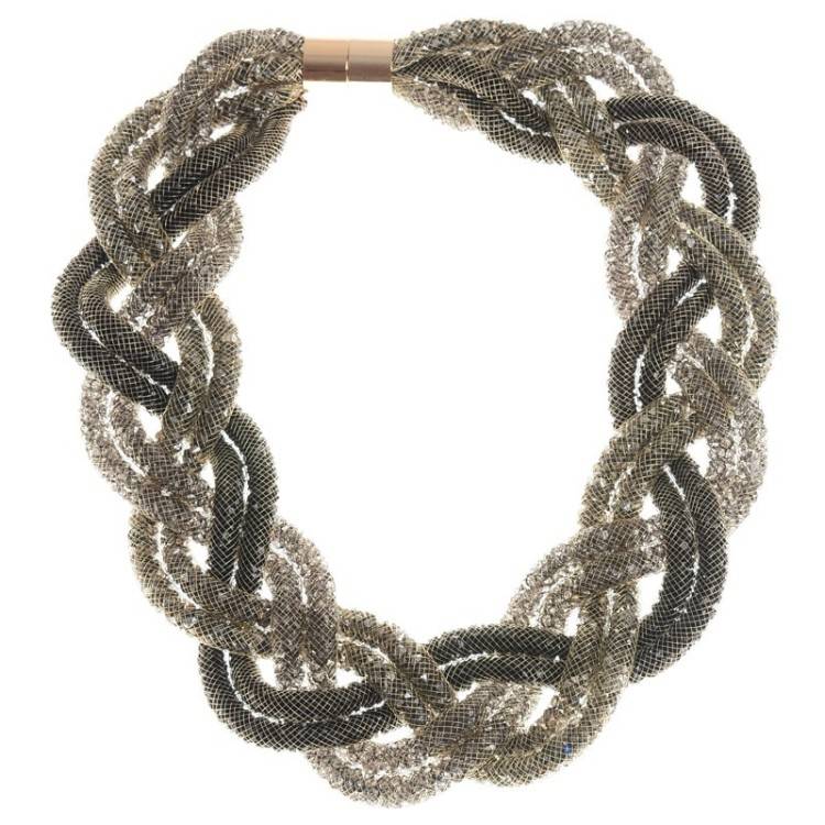 BRAIDED TUBES SHORT NECKLACE