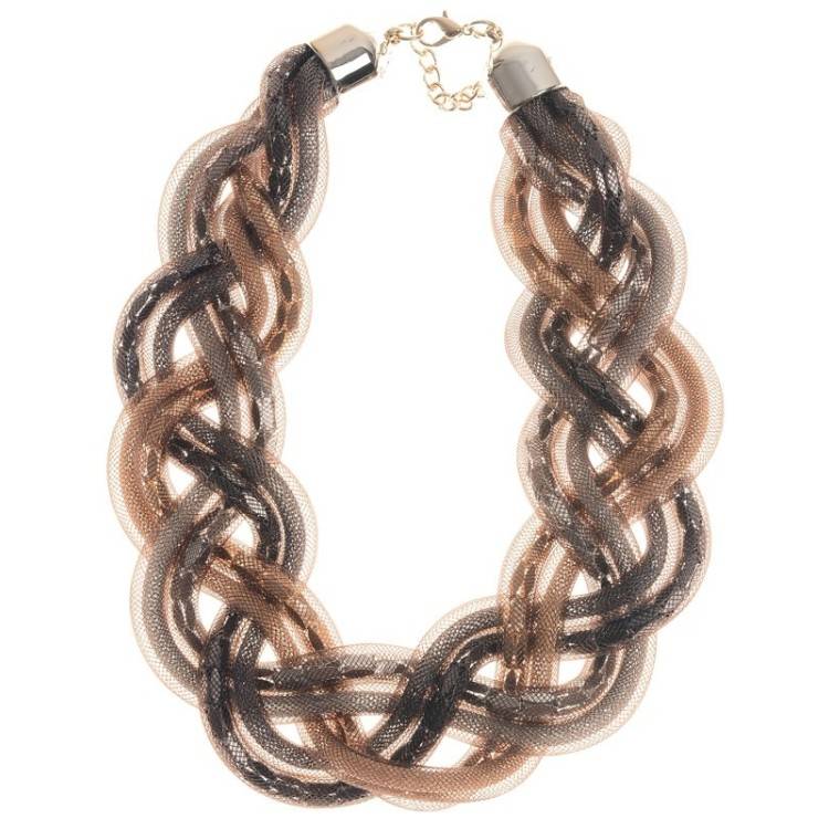BRAIDED TUBES SHORT NECKLACE