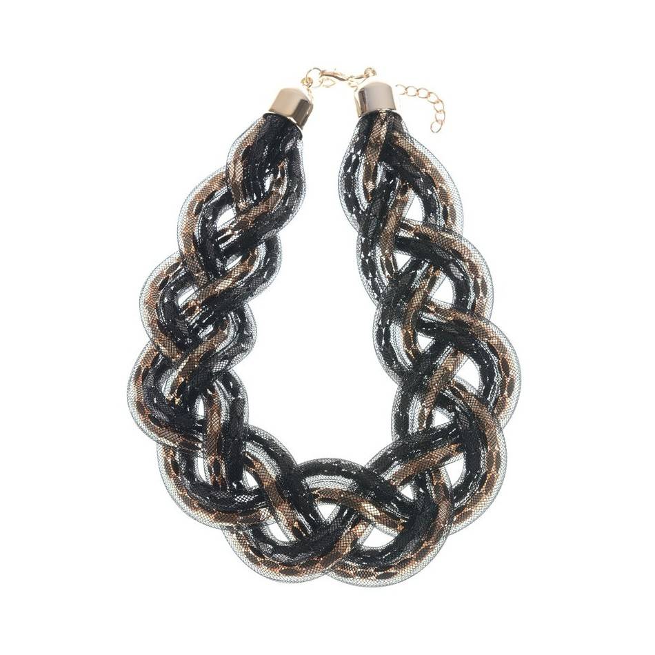 BRAIDED TUBES SHORT NECKLACE