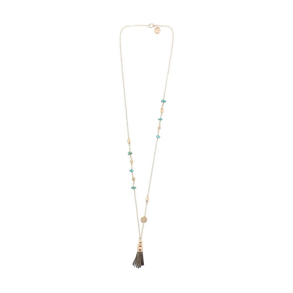 LONG FRINGE PENDANT NECKLACE