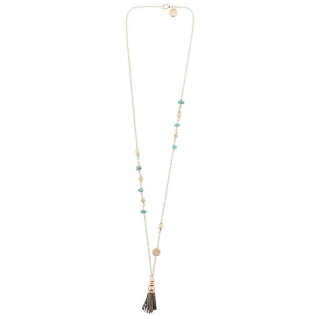 COLLAR LARGO COLGANTE FLECO