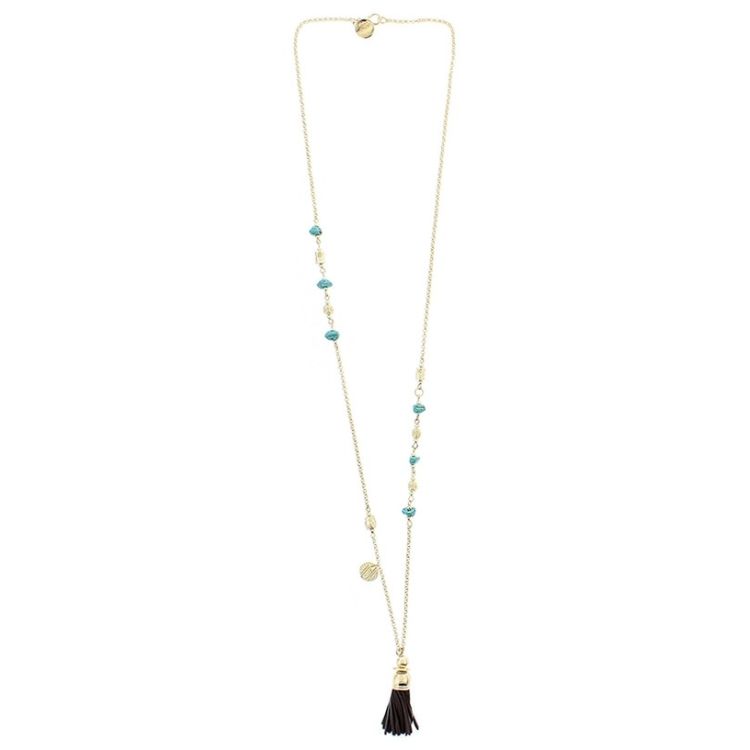 LONG FRINGE PENDANT NECKLACE