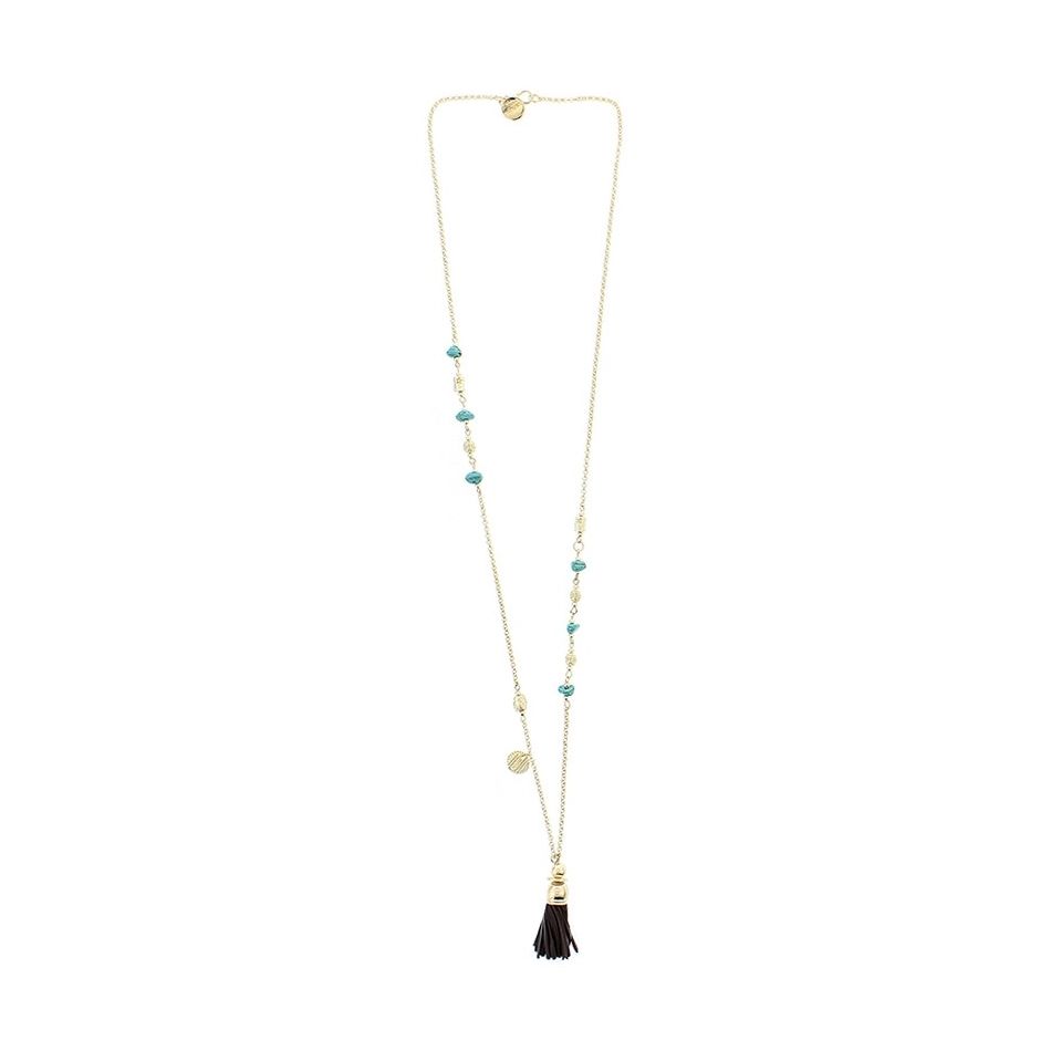 COLLAR LARGO COLGANTE FLECO