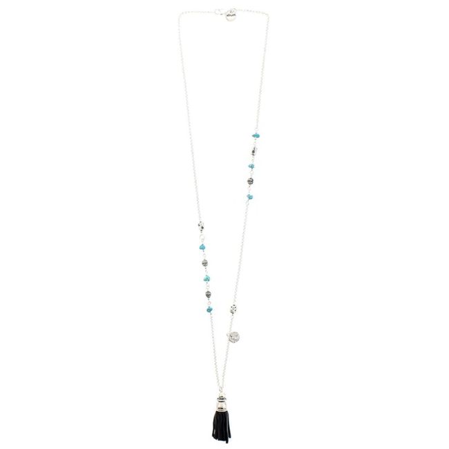 COLLAR LARGO COLGANTE FLECO