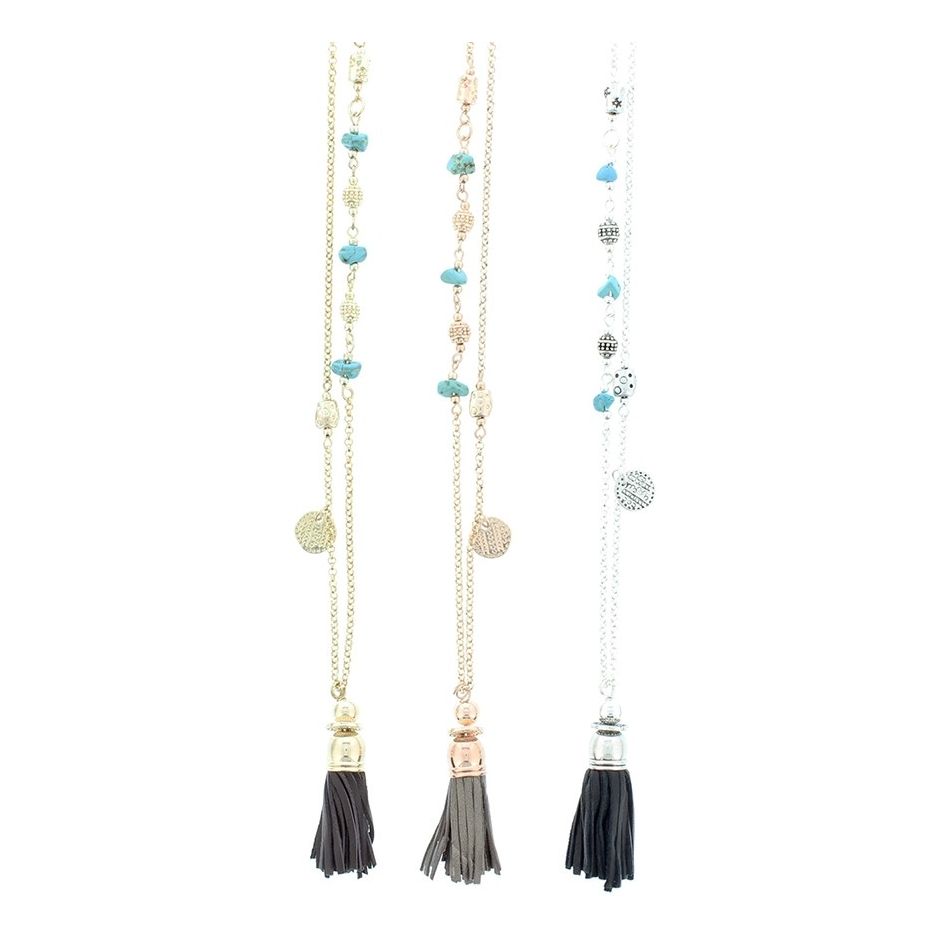 COLLAR LARGO COLGANTE FLECO