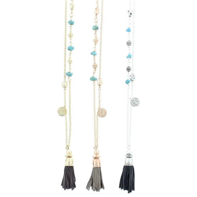 COLLAR LARGO COLGANTE FLECO