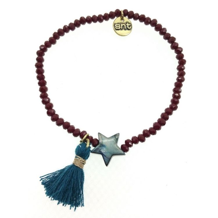 PULSERA CUENTAS FACETADAS FLECO