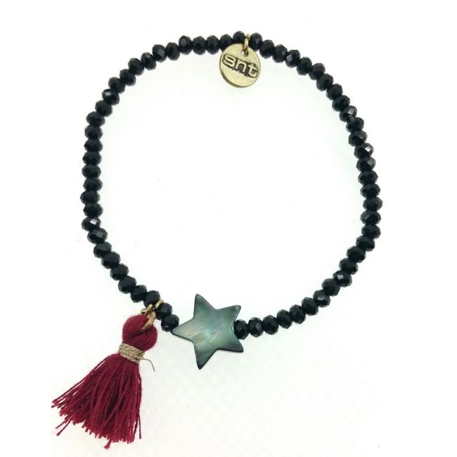 PULSERA CUENTAS FACETADAS FLECO