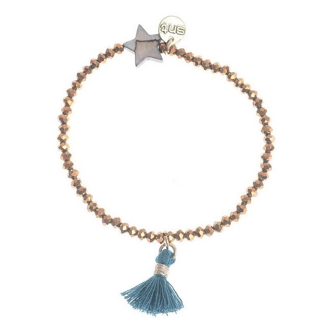 PULSERA CUENTAS FACETADAS FLECO