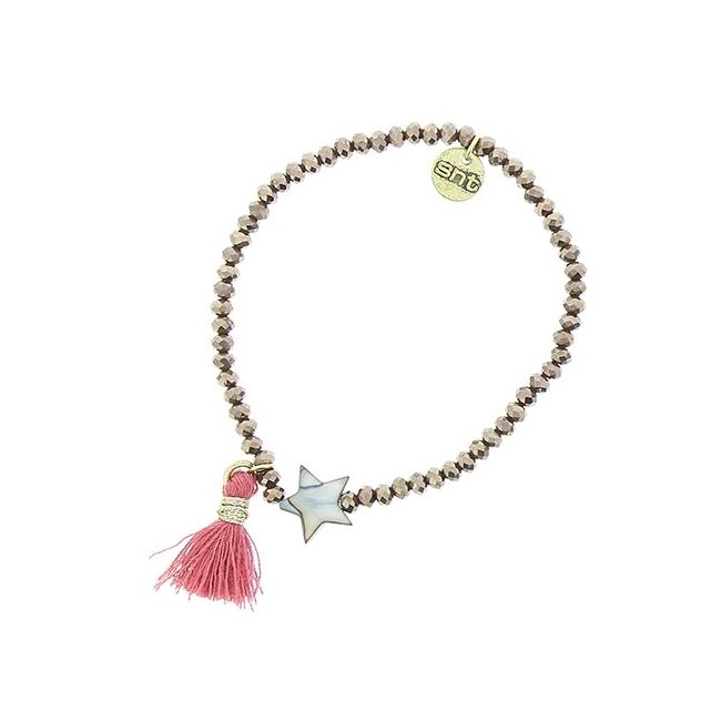 PULSERA CUENTAS FACETADAS FLECO
