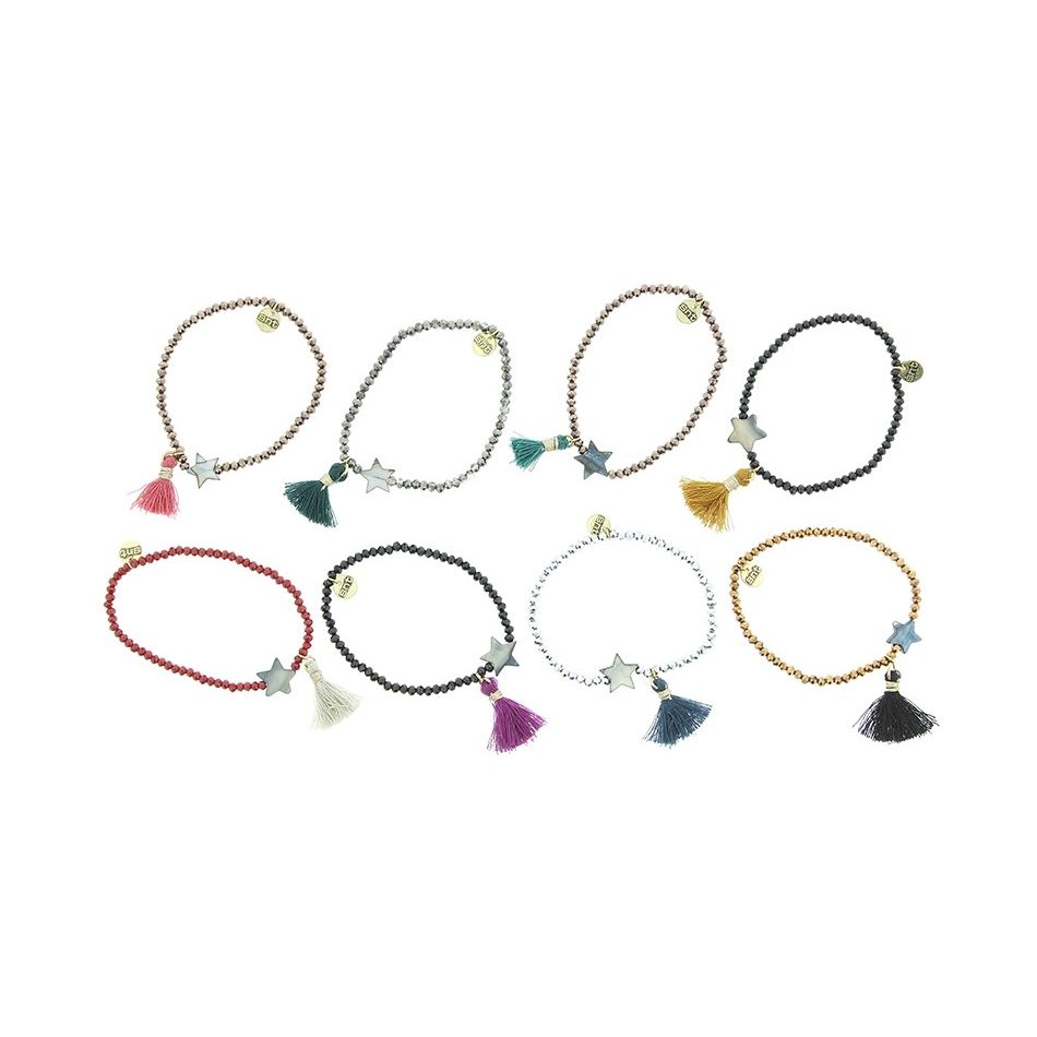 FRINGED FACETED BEADS BRACELET