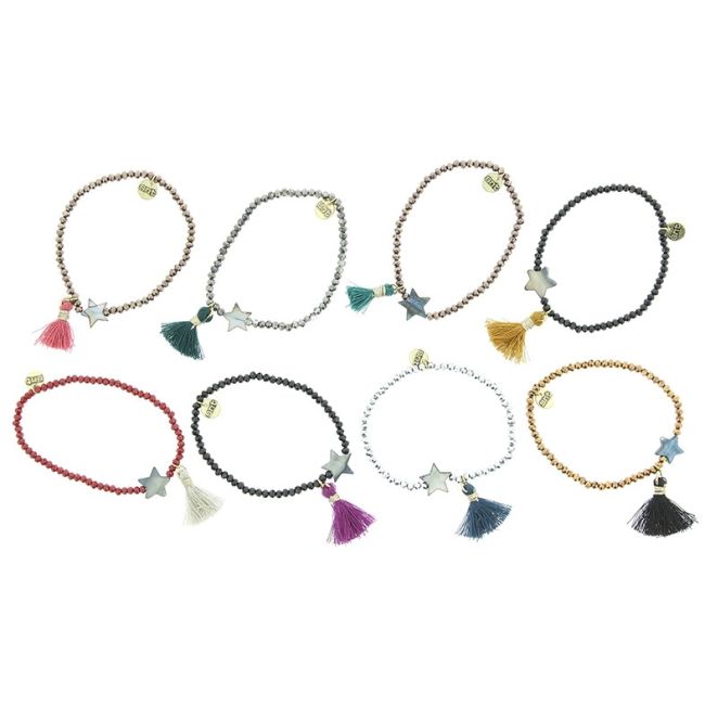 FRINGED FACETED BEADS BRACELET
