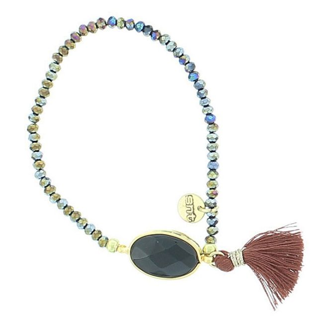 FRINGED FACETED BEADS BRACELET