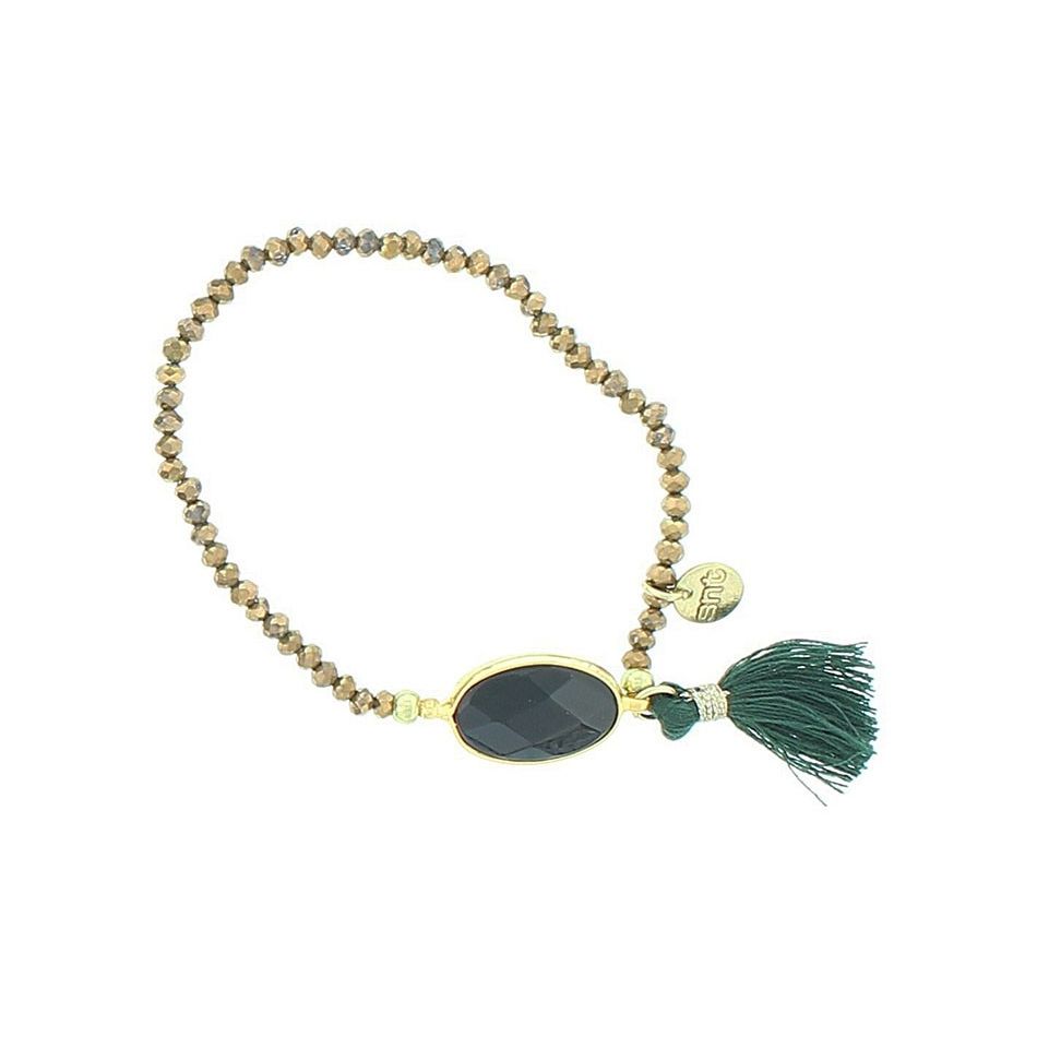 PULSERA CUENTAS FACETADAS FLECO