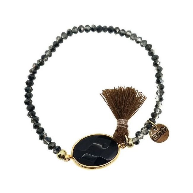 PULSERA CUENTAS FACETADAS FLECO