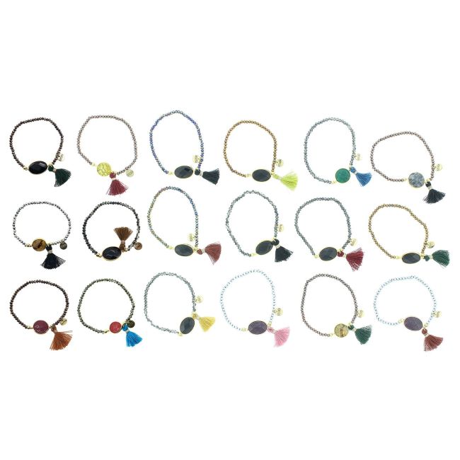 PULSERA CUENTAS FACETADAS FLECO