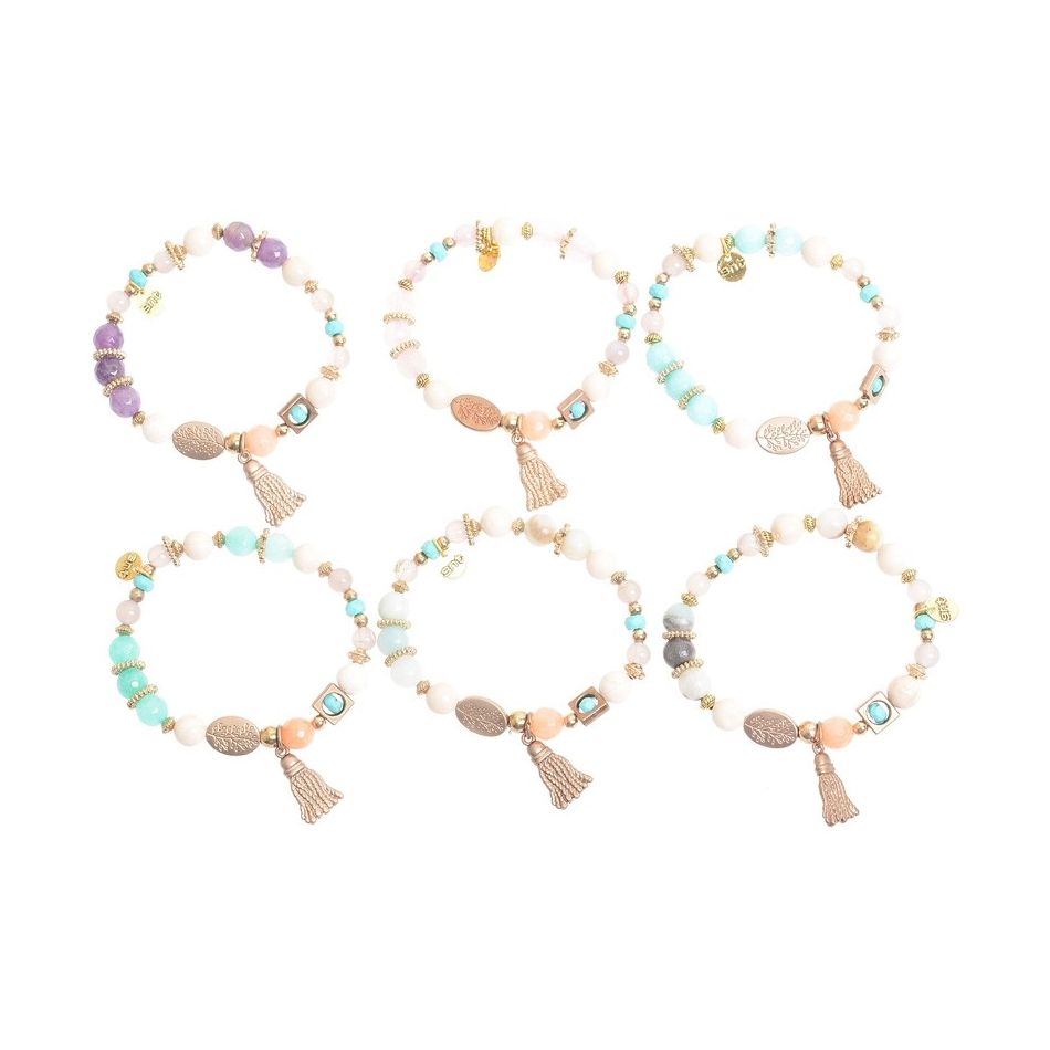PULSERA CUENTAS PIEDRAS