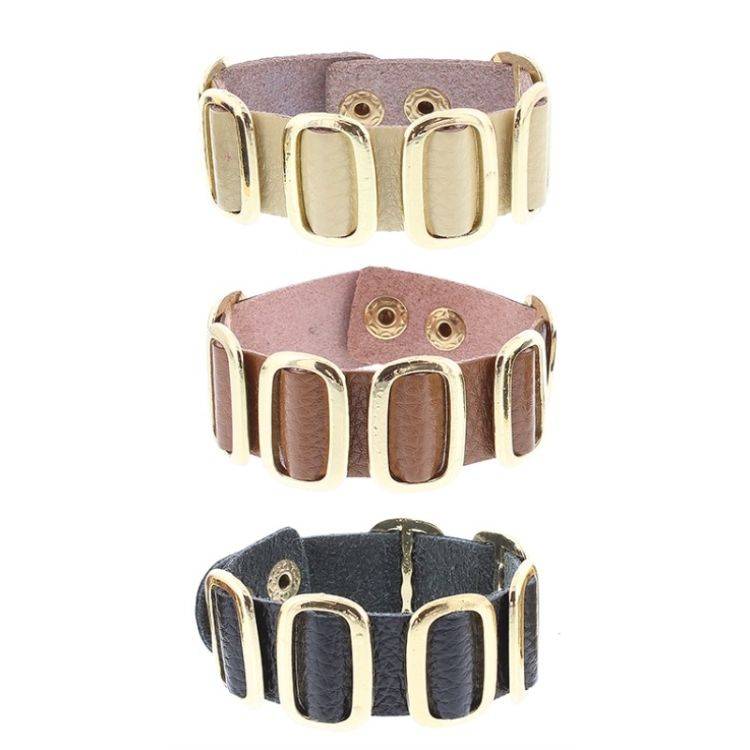 METALLIC LEATHER BRACELET 2