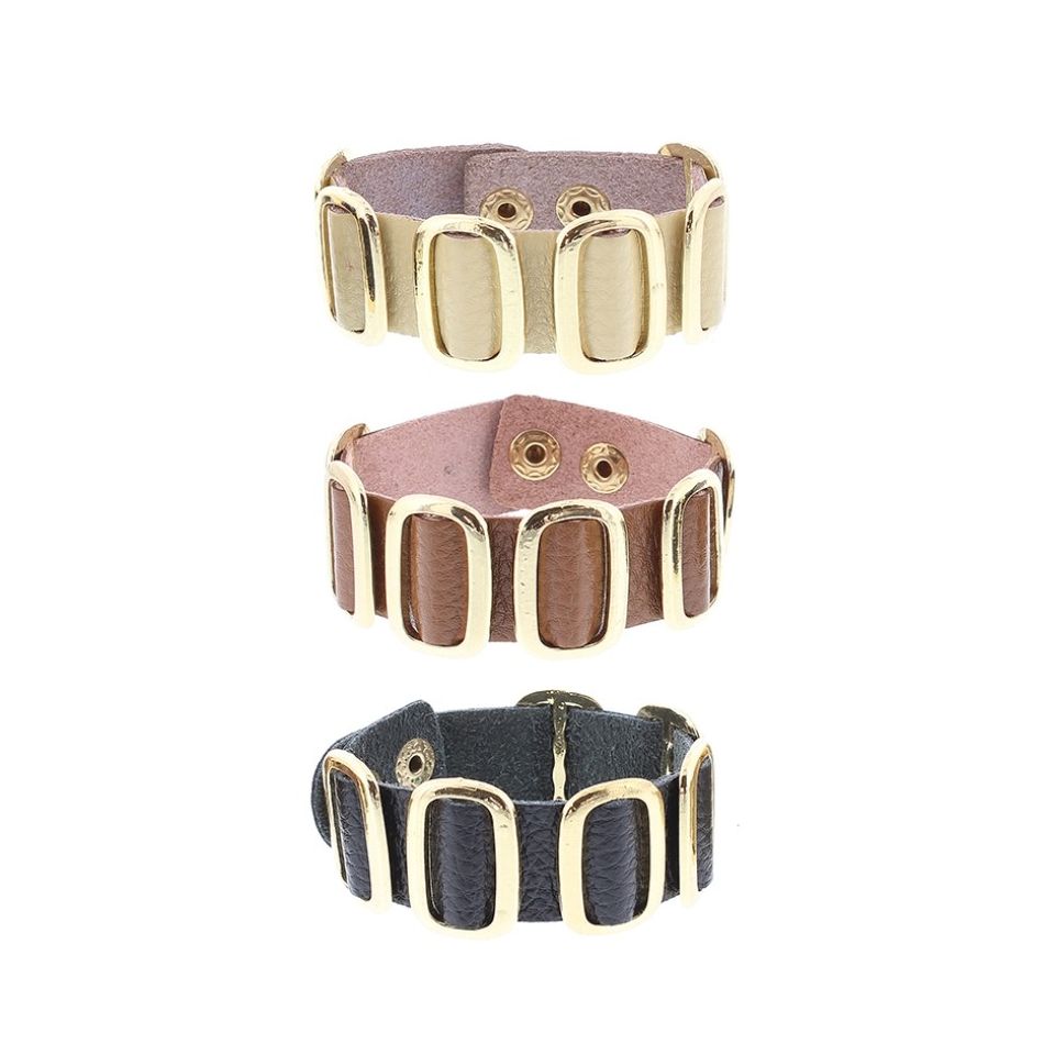 METALLIC LEATHER BRACELET