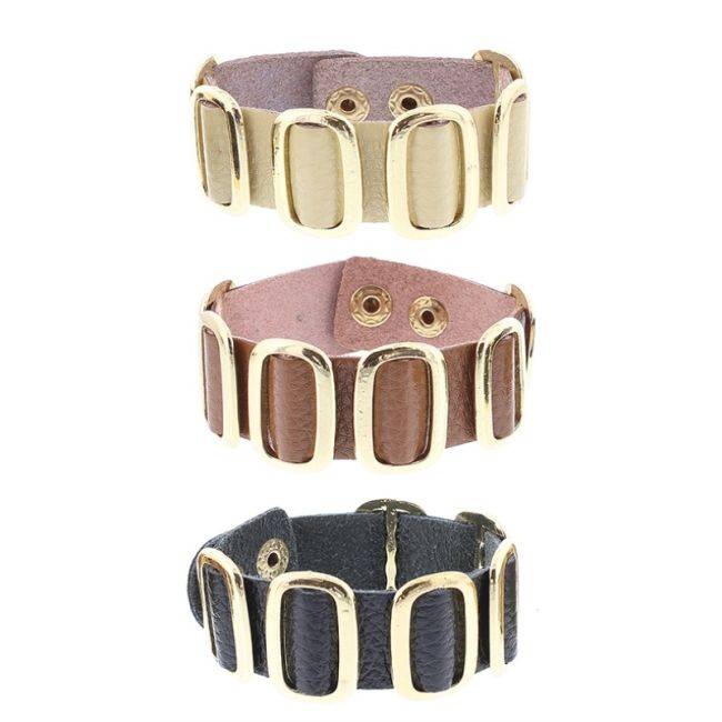 PULSERA CUERO METAL