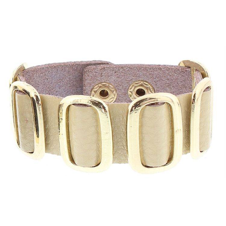 METALLIC LEATHER BRACELET
