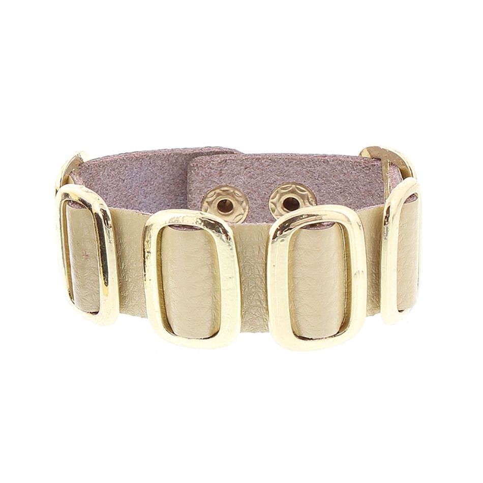 METALLIC LEATHER BRACELET