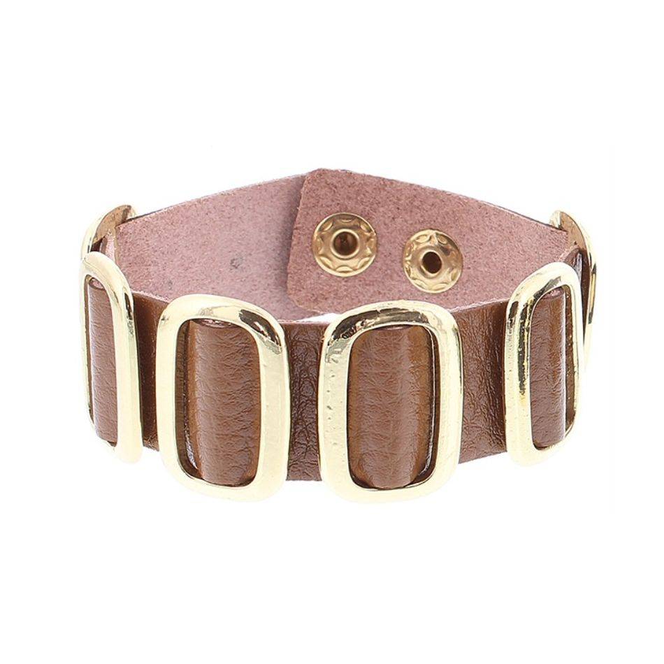 METALLIC LEATHER BRACELET
