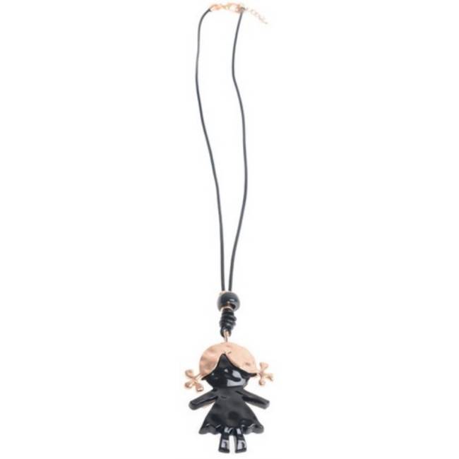 LONG PENDANT NECKLACE METAL RESIN