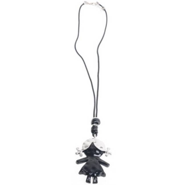 LONG PENDANT NECKLACE METAL RESIN
