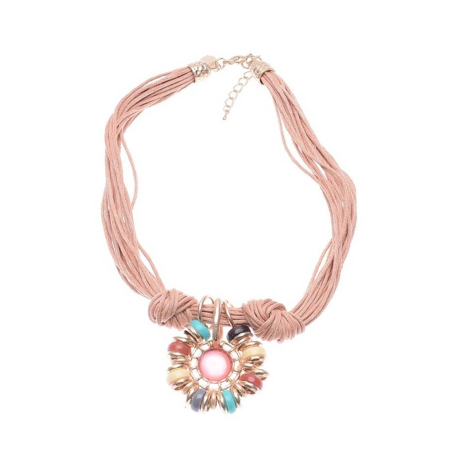 MEDALLION SHORT NECKLACE WITH BEADS