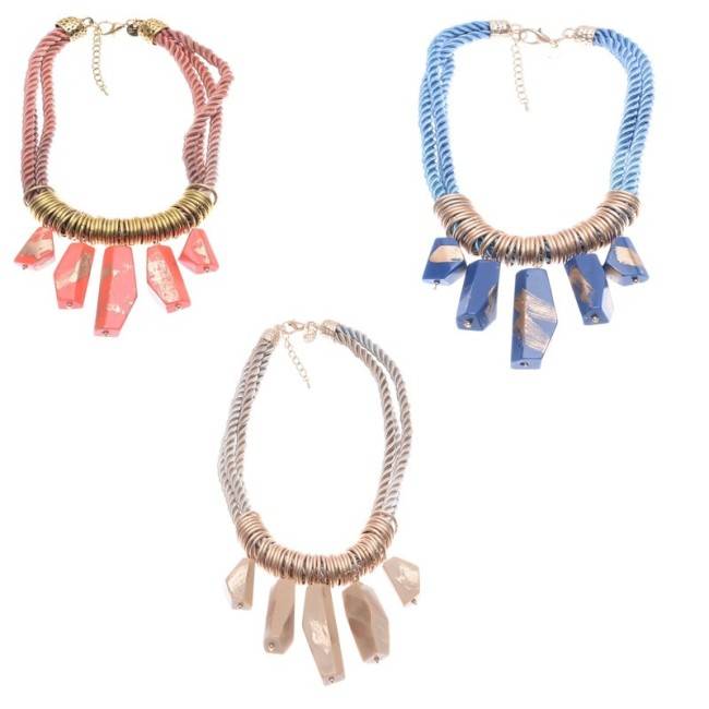 DOUBLE CORD SHORT NECKLACE RESIN