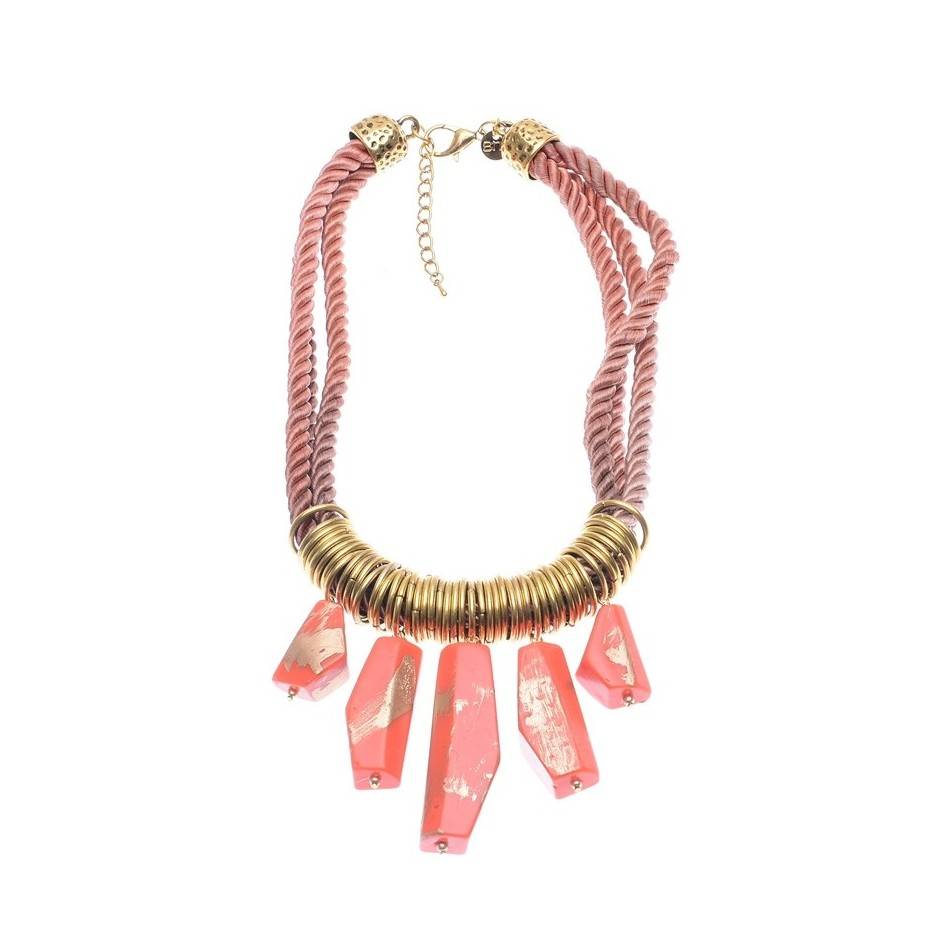 DOUBLE CORD SHORT NECKLACE RESIN