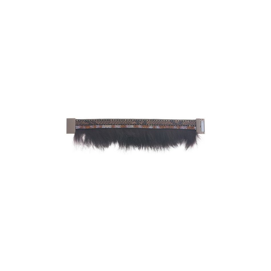 RABBIT FUR MAGNET CLOSURE BRACELET
