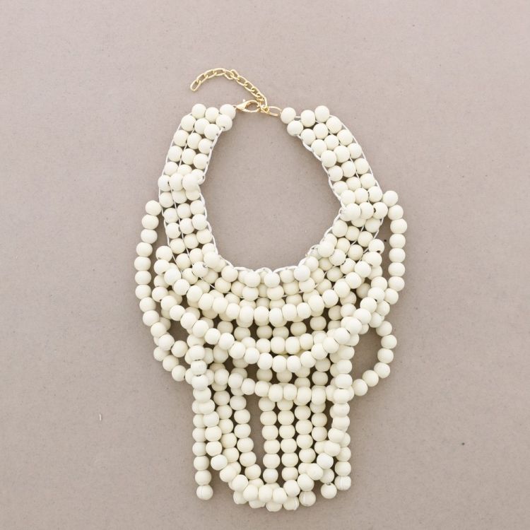 COLLAR BABERO CUENTAS MADERA
